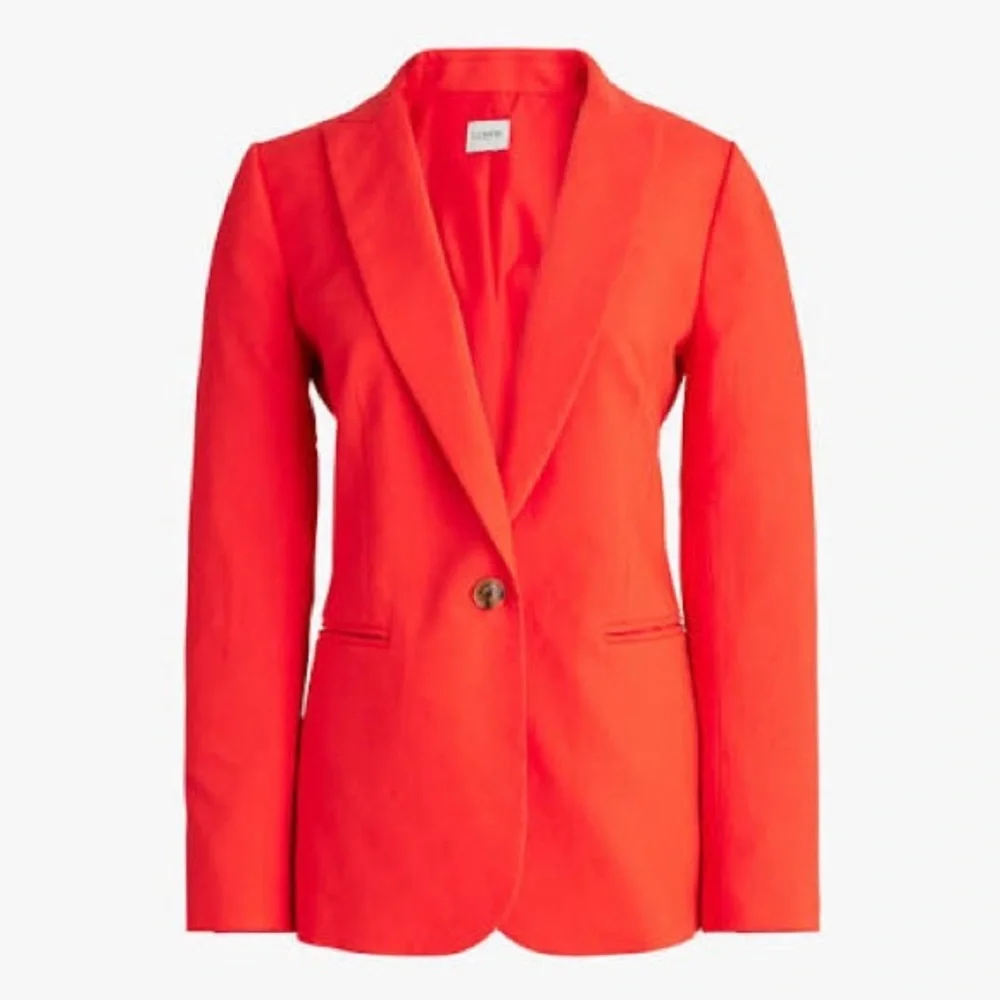 J. Crew Holland Linen-Blend One-Button Blazer in Flame Orange $178 Sz 22